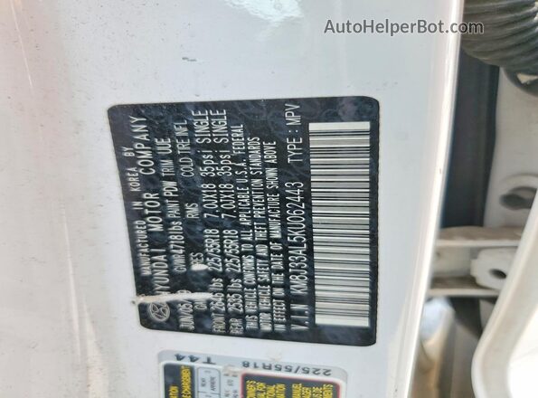 KM8J33AL5KU062443 2019 HYUNDAI TUCSON White 