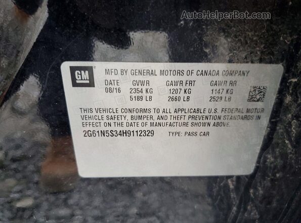 2G61N5S34H9112329 2017 CADILLAC XTS Black 