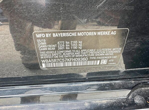 WBA5R7C57KFH09360 2019 BMW 7 SERIES Черный 