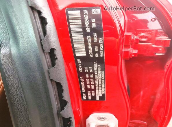 ZARFAMAN4K7599798 2019 ALFA ROMEO GIULIA Red Вид наклейки з VIN-кодом