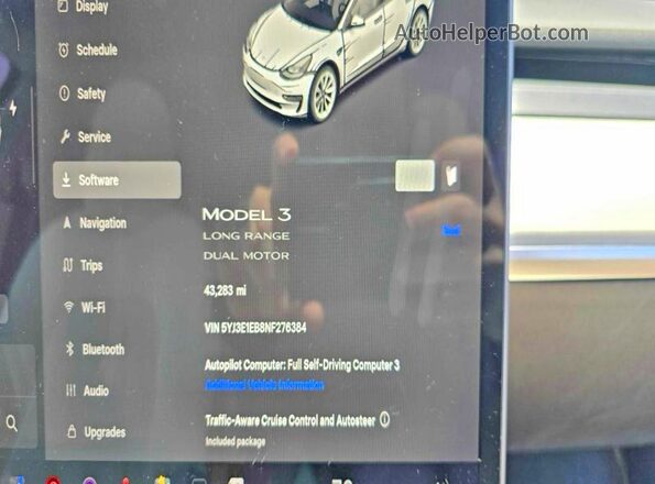 5YJ3E1EB8NF276384 2022 TESLA MODEL White Dashboard view