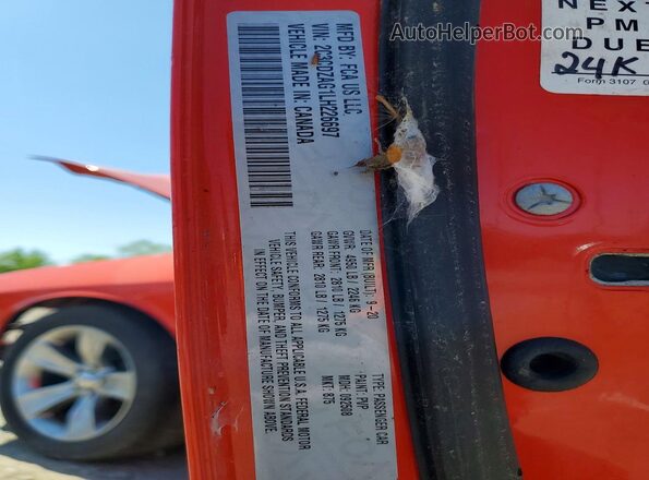 2C3CDZAG1LH226697 2020 DODGE CHALLENGER Orange 