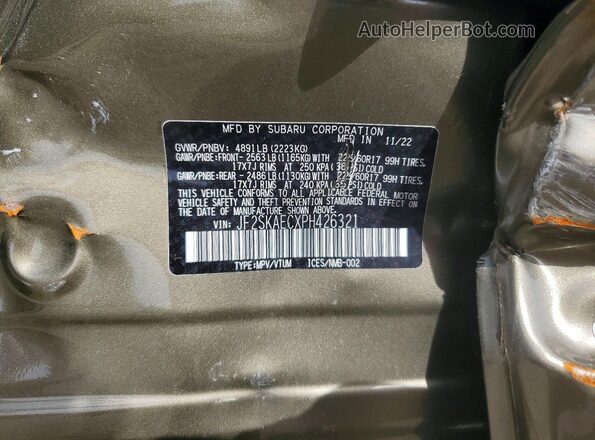 JF2SKAECXPH426321 2023 SUBARU FORESTER Green 
