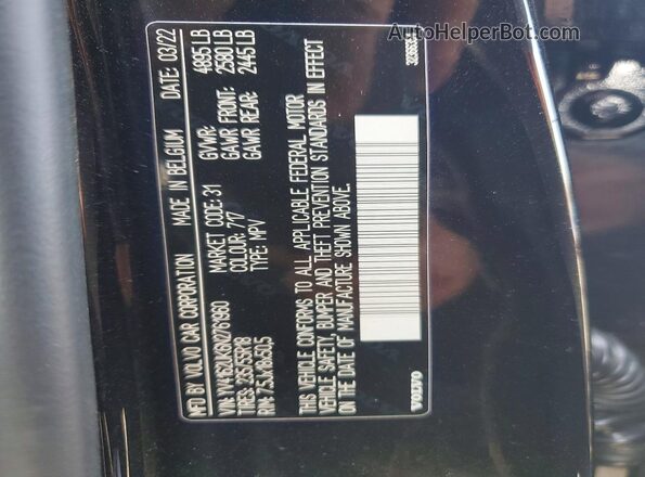 YV4162UK6N2761960 2022 VOLVO XC40 Black 