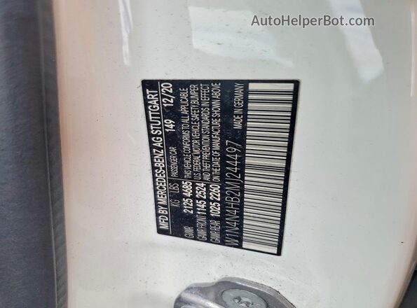 W1N4N4HB2MJ244497 2021 MERCEDES-BENZ GLA White Սալոնի 360 աստիճան տեսք