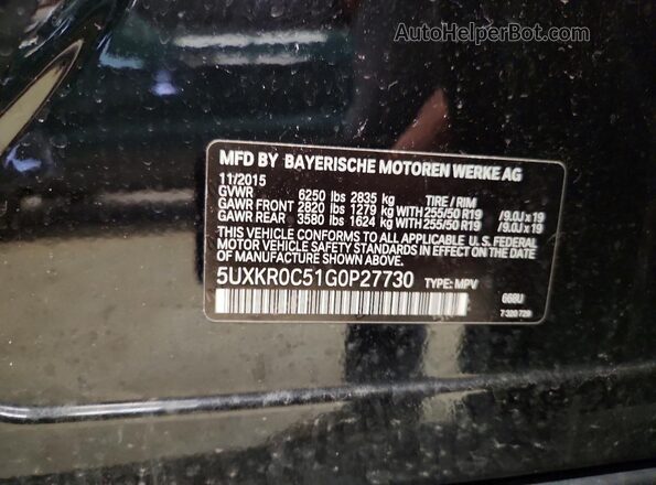 5UXKR0C51G0P27730 2016 BMW X5 Black 