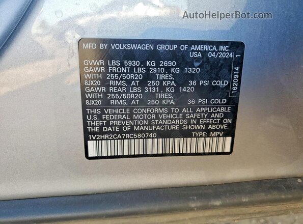 1V2HR2CA7RC580740 2024 VOLKSWAGEN ATLAS Silver 