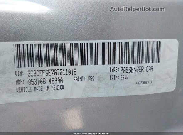 3C3CFFGE7GT211018 2016 FIAT 500E Silver Widok komory silnika
