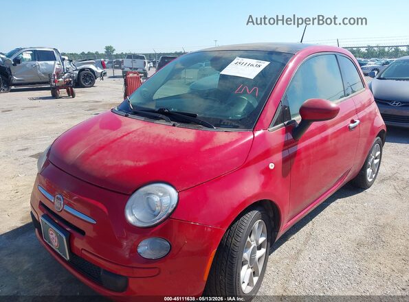 3C3CFFKR6HT586328 2017 FIAT 500 Red Առջևի ձախ երեք քառորդ տեսարան