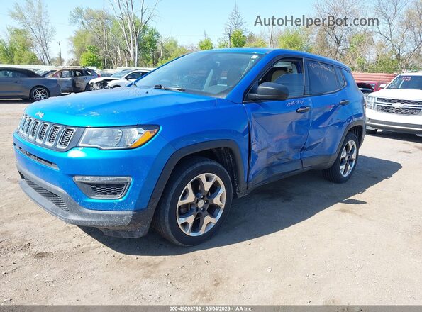 3C4NJCAB2JT181417 2018 JEEP COMPASS Blue Przód lewy
