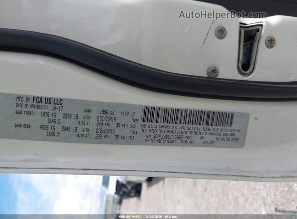 3C4NJCAB9JT133669 2018 JEEP COMPASS White Вид підкапотного простору