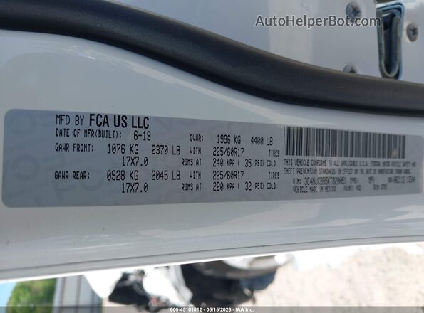 3C4NJCBB5KT820051 2019 JEEP COMPASS White ძრავის განყოფილების ხედი