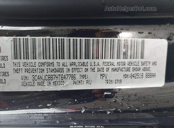 3C4NJCBB7HT647786 2017 JEEP NEW COMPASS Black Widok komory silnika