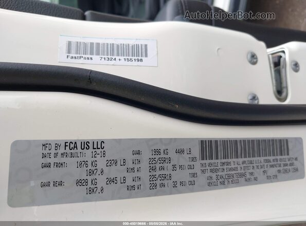 3C4NJCBB9KT658845 2019 JEEP COMPASS White ძრავის განყოფილების ხედი
