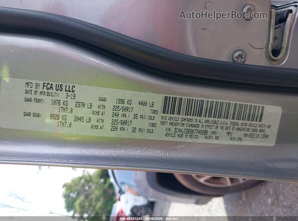 3C4NJCBB9KT749288 2019 JEEP COMPASS Silver Вид підкапотного простору