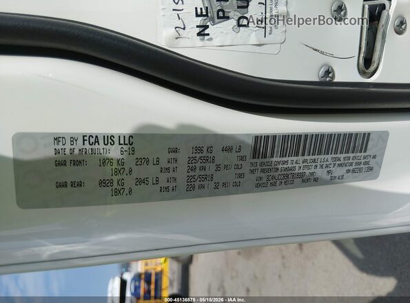 3C4NJCCB9KT819337 2019 JEEP COMPASS White ძრავის განყოფილების ხედი