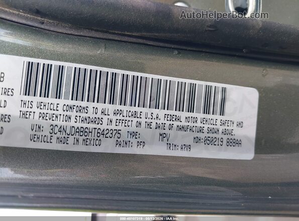 3C4NJDAB6HT642375 2017 JEEP NEW COMPASS Зеленый Вид подкапотного пространства