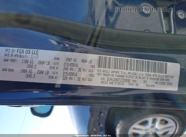 3C4NJDAB7JT239396 2018 JEEP COMPASS Dark Blue 