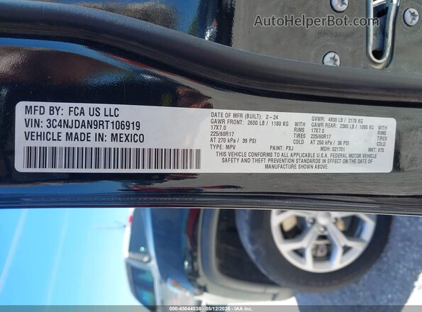 3C4NJDAN9RT106919 2024 JEEP COMPASS Black Engine compartment view