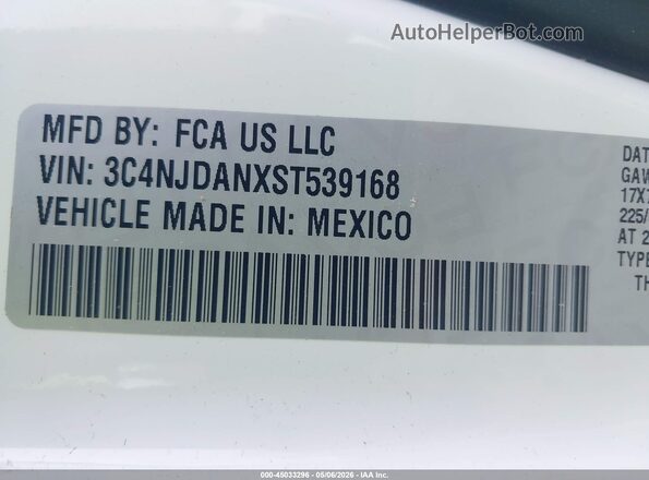 3C4NJDANXST539168 2025 JEEP COMPASS Белый Вид подкапотного пространства