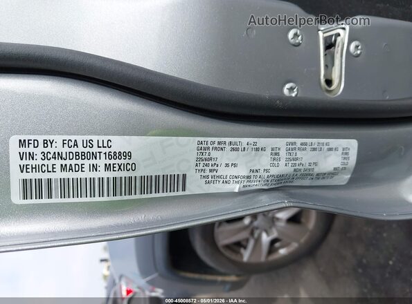 3C4NJDBB0NT168899 2022 JEEP COMPASS Gray 