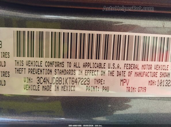 3C4NJDBB1KT647229 2019 JEEP COMPASS Серый Вид подкапотного пространства