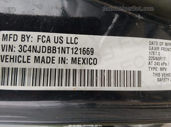 3C4NJDBB1NT121669 2022 JEEP COMPASS Black ძრავის განყოფილების ხედი