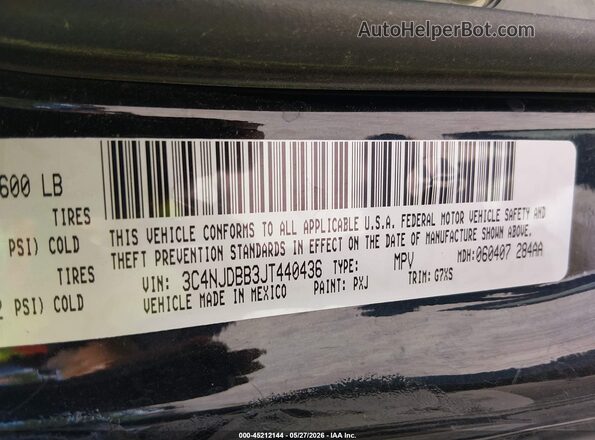 3C4NJDBB3JT440436 2018 JEEP COMPASS Черный Вид подкапотного пространства
