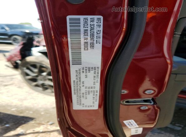 3C4NJDBB5NT165951 2022 JEEP COMPASS Burgundy VIN კოდის სტიკერის ხედი