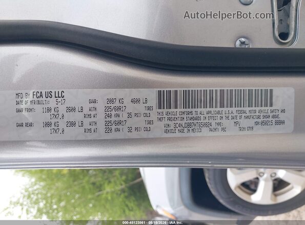 3C4NJDBB7HT650824 2017 JEEP NEW COMPASS Silver Engine compartment view