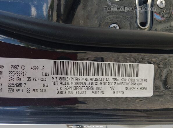 3C4NJDBB8HT628606 2017 JEEP NEW COMPASS Черный Вид подкапотного пространства