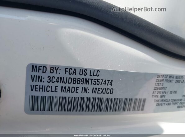3C4NJDBB9MT557474 2021 JEEP COMPASS White Вид підкапотного простору