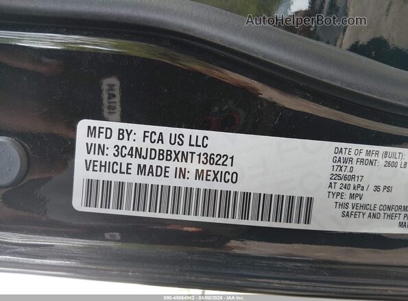 3C4NJDBBXNT136221 2022 JEEP COMPASS Black 