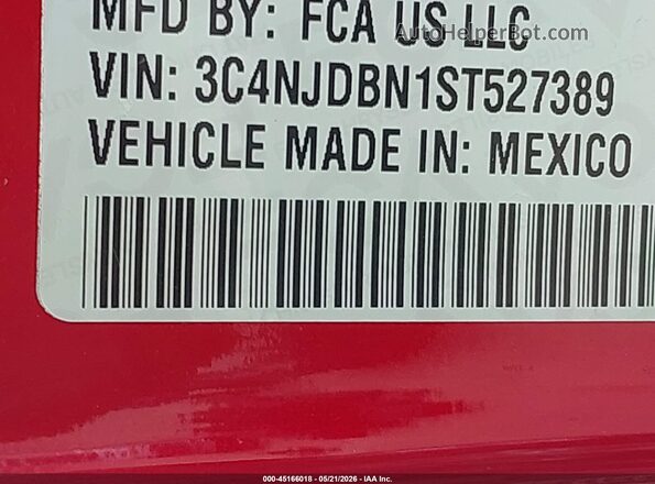 3C4NJDBN1ST527389 2025 JEEP COMPASS Red ძრავის განყოფილების ხედი