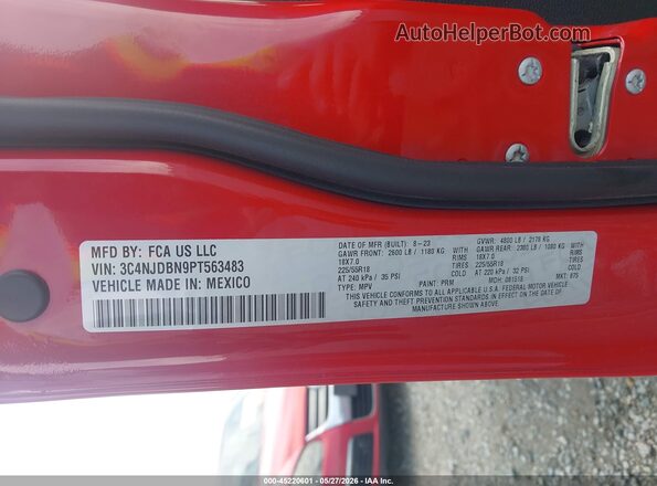 3C4NJDBN9PT563483 2023 JEEP COMPASS Red Вид підкапотного простору