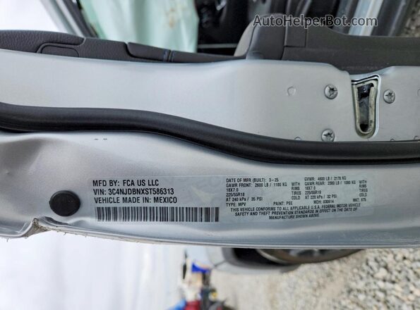 3C4NJDBNXST586313 2025 JEEP COMPASS Silver VIN კოდის სტიკერის ხედი