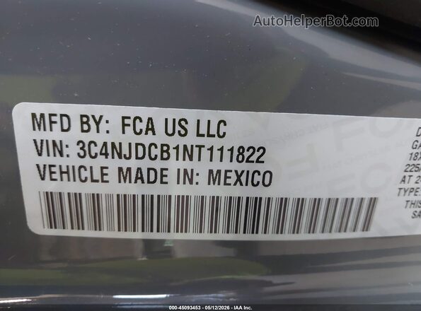 3C4NJDCB1NT111822 2022 JEEP COMPASS Серый Вид подкапотного пространства