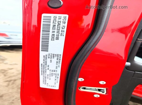 3C4NJDCB1NT181689 2022 JEEP COMPASS Red Widok naklejki z numerem VIN