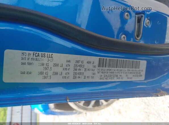3C4NJDCB2HT627806 2017 JEEP NEW COMPASS Синий Вид подкапотного пространства