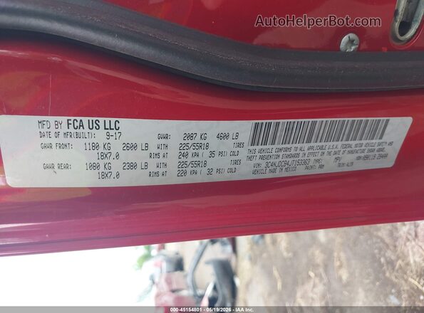 3C4NJDCB4JT153363 2018 JEEP COMPASS Red ძრავის განყოფილების ხედი