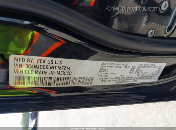 3C4NJDCB5NT167214 2022 JEEP COMPASS Black Widok komory silnika