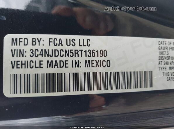 3C4NJDCN5RT136190 2024 JEEP COMPASS Black Вид підкапотного простору
