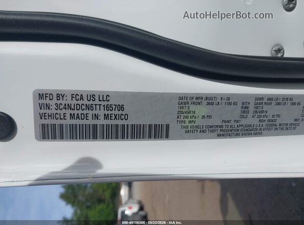 3C4NJDCN6TT165706 2026 JEEP COMPASS White Engine compartment view
