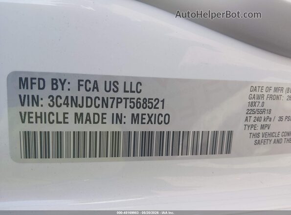 3C4NJDCN7PT568521 2023 JEEP COMPASS White 