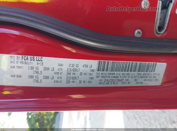 3C4NJDDB1KT766427 2019 JEEP COMPASS Red Շարժիչի բաժամունքի տեսք