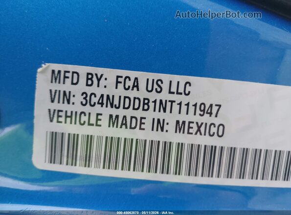 3C4NJDDB1NT111947 2022 JEEP COMPASS Blue 