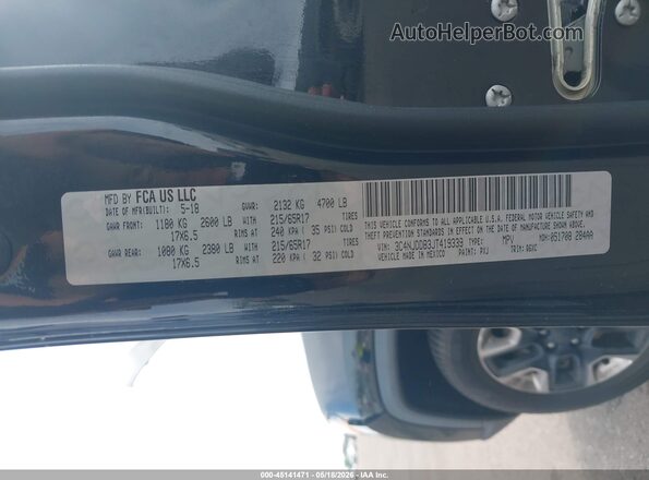 3C4NJDDB3JT419339 2018 JEEP COMPASS Black Вид підкапотного простору