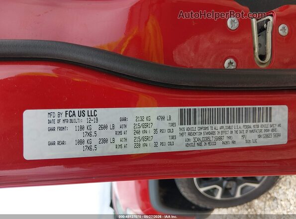 3C4NJDDB5LT160887 2020 JEEP COMPASS Red ძრავის განყოფილების ხედი