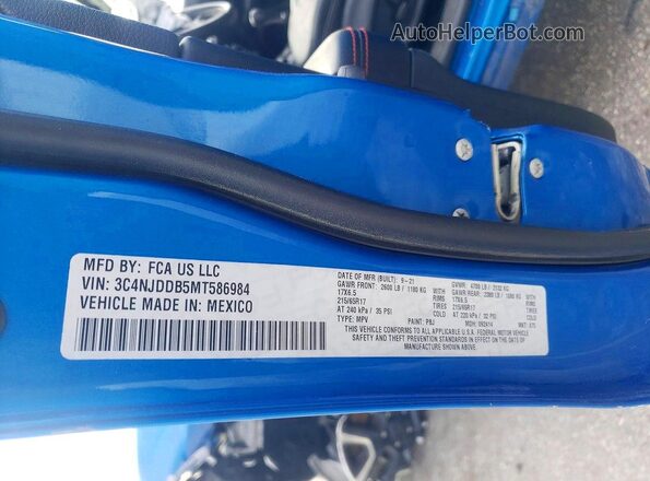 3C4NJDDB5MT586984 2021 JEEP COMPASS Blue 