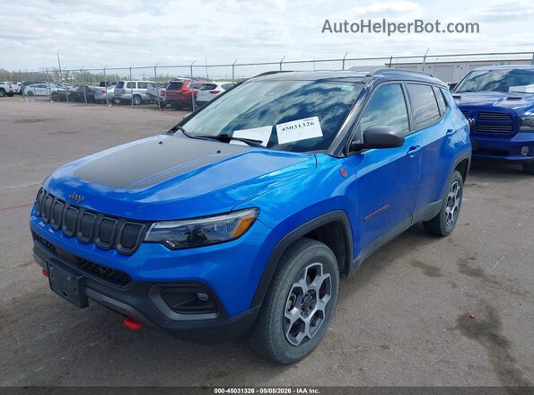 3C4NJDDB6NT132227 2022 JEEP COMPASS Синий Передняя левая четверть